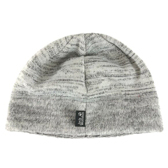 Jack Wolfskin Aquila Cap Beanie Knit Fleece Lined Unisex Gray Size M - Picture 2 of 6